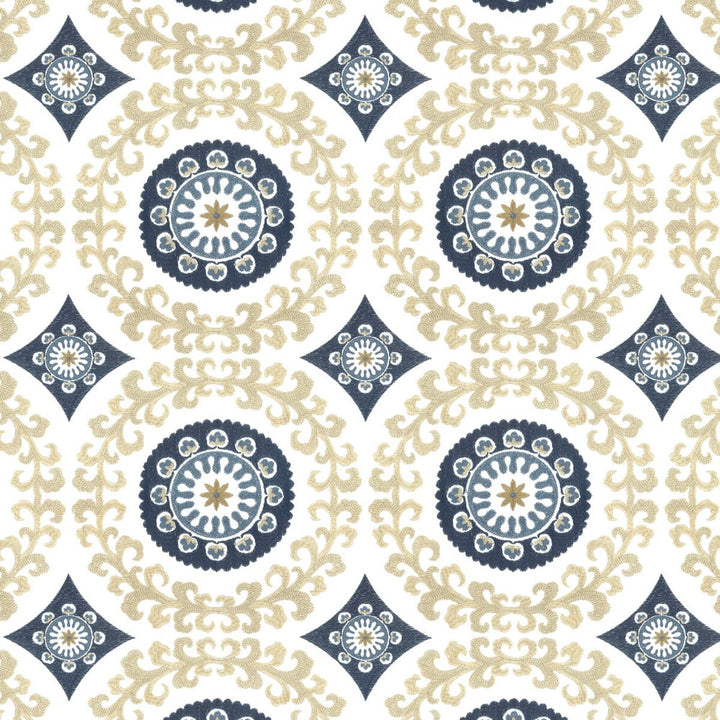 Legal 1 Federal by Stout Designer Fabric COMFORTABLE LIVING BLUE LAGOON 100%COT %BEMB INDIA </p><p>Repeat: 12.625 51 in - Swanky Fabrics -