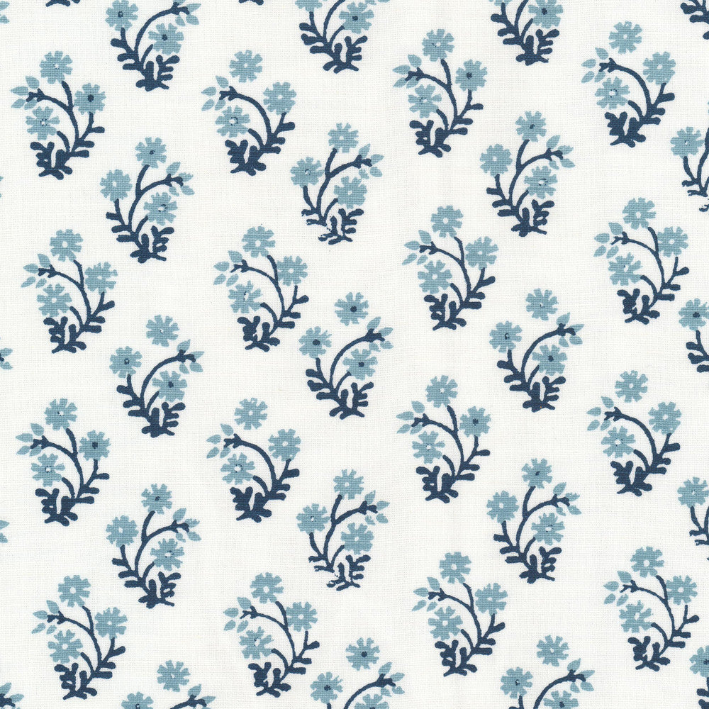 Lemans 3 Frenchblue by Stout Designer Fabric RAINBOW LIBRARY CADET/INDIGO 58%LIN 42%COT INDIA Horizontal: 3.250 and Vertical: 2.875 54 in - Swanky Fabrics -