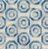 Faravel Geo Prussian Blue and Off-White LG91502 by Seabrook Designs Designer Wallpaper