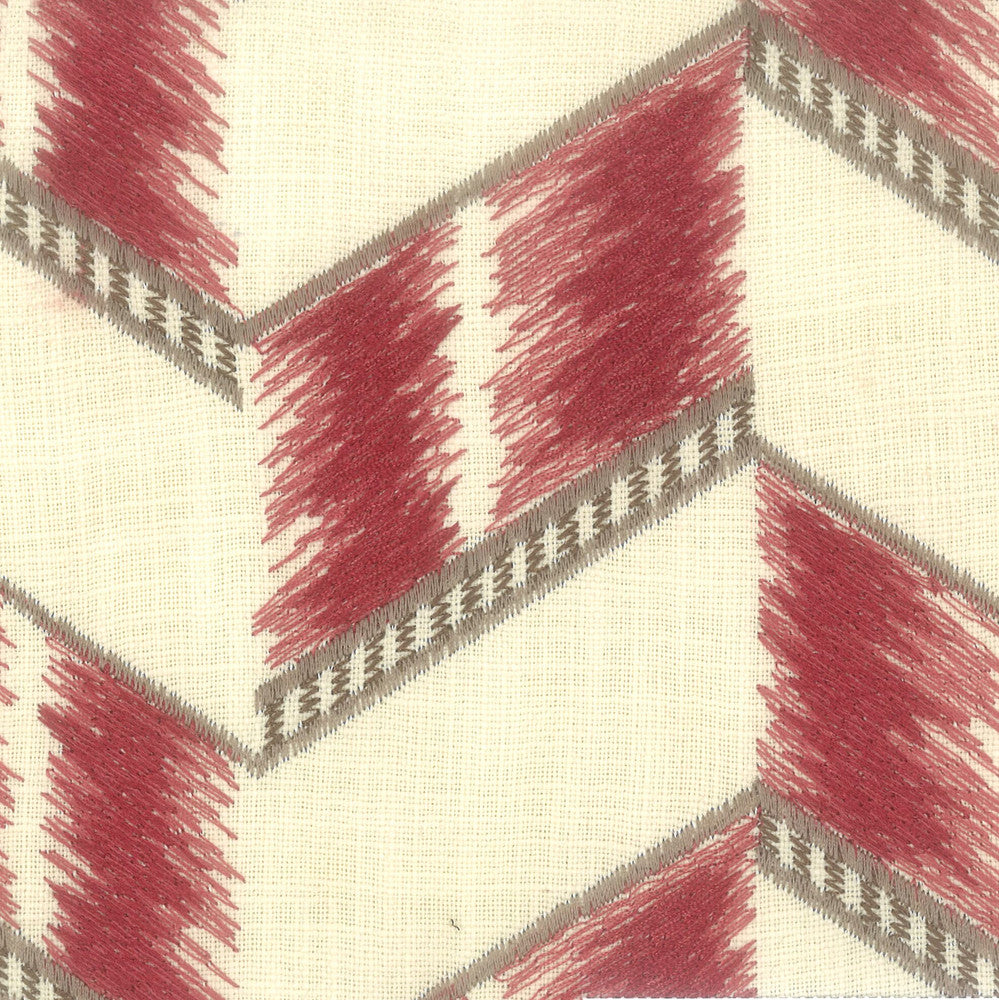 Lizard 1 Rasberry by Stout Designer Fabric COMFORTABLE LIVING PETAL/PUNCH 100%COT %REMB INDIA WYZENBEEK 30 000 DOUBLE RUB WEAR TEST (HEAVY DUTY) CATB 117-2013 Horizontal: 5 and Vertical: 6.625 53 in - Swanky Fabrics -