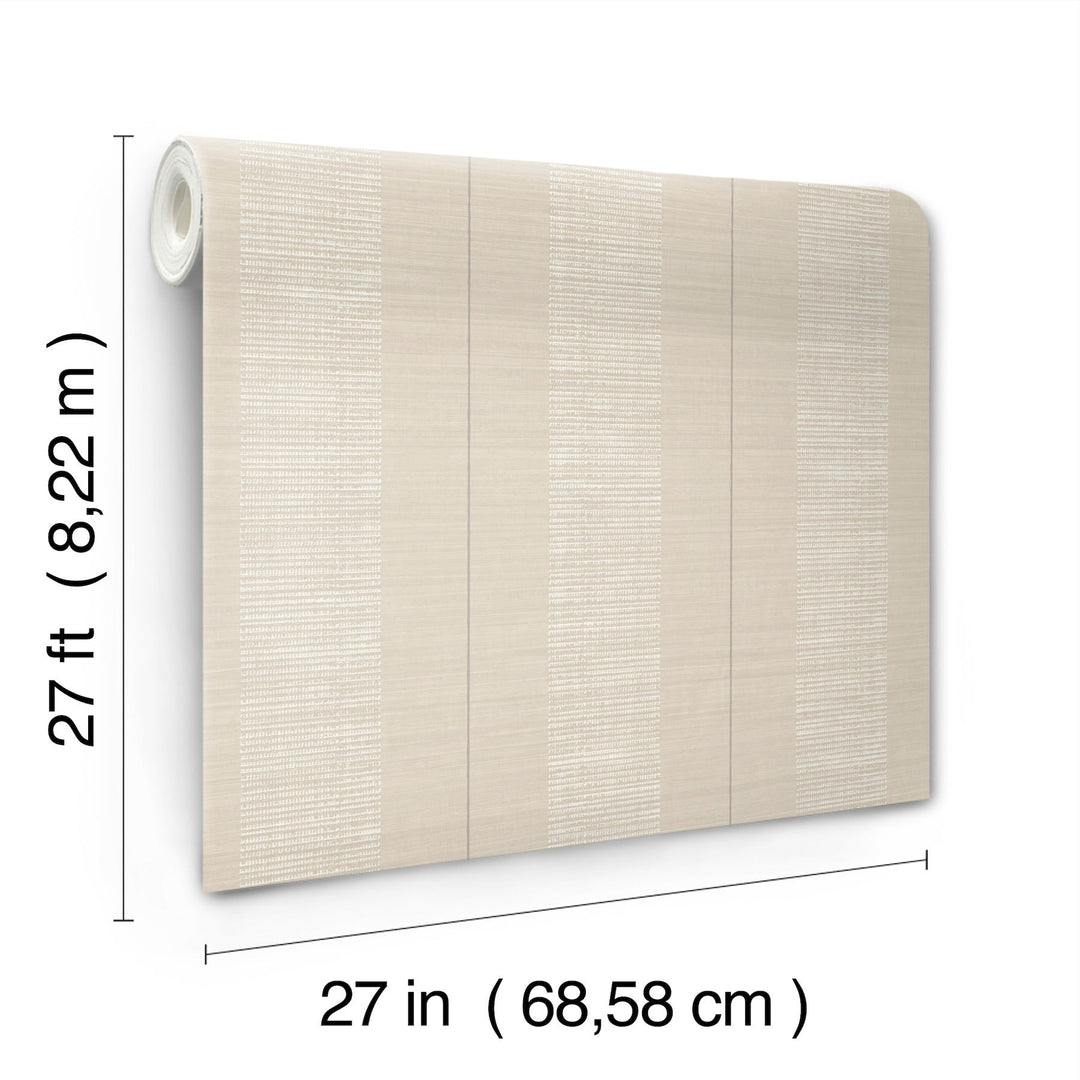 Colbert Stripe Taupe Textured Wallpaper by Antonina Vella Designer