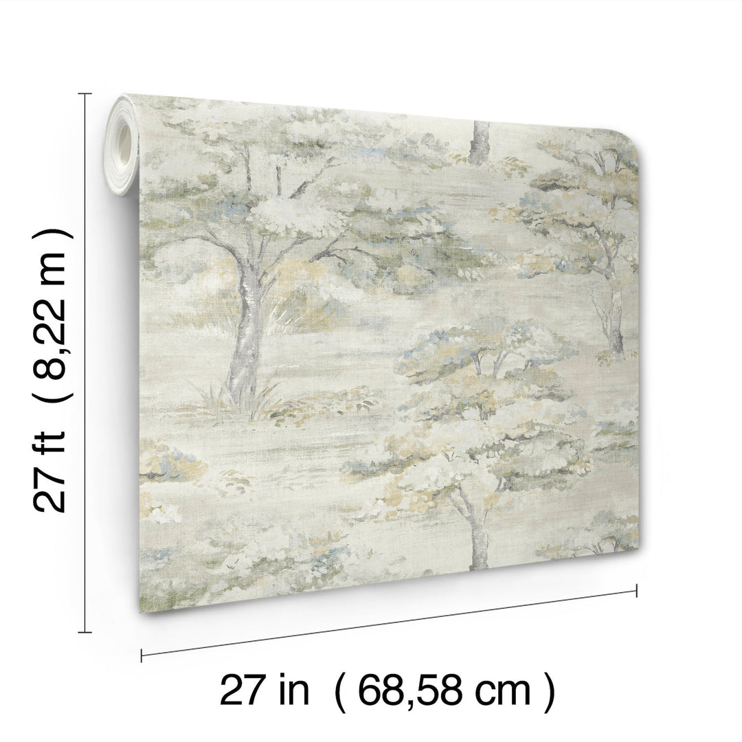 Moreno Slate Woodland Wallpaper by Antonina Vella Designer