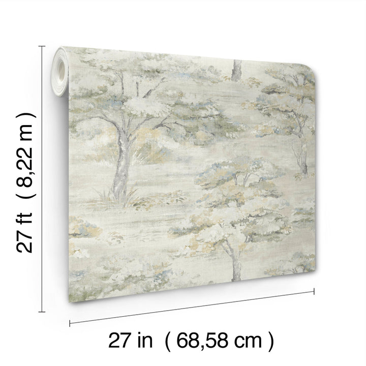 Moreno Slate Woodland Wallpaper by Antonina Vella Designer