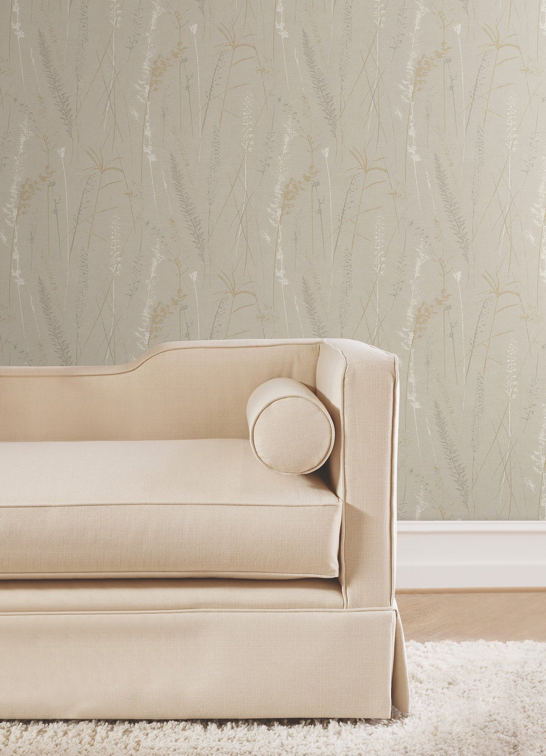Meadow Splendor Neutral Botanical Wallpaper by Antonina Vella Designer