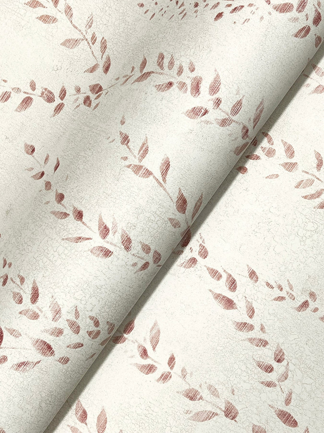 Alpenrose Maroon Vine Wallpaper by Antonina Vella Designer
