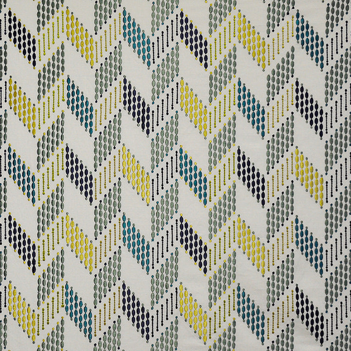 Lariat # 627 Peacock by Maxwell Designer Fabric Telafina Season Xi 55% LINEN/45% COTTON NONE INDIA V-15"H-12.8" 54.3" - Swanky Fabrics -
