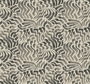 Zora Wave Charcoal Wallpaper by Lemieux et Cie Designer