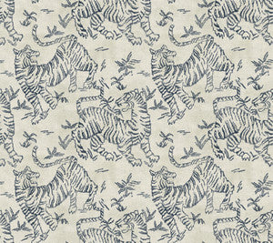 Orly Tigers Indigo Wallpaper by Lemieux et Cie Designer