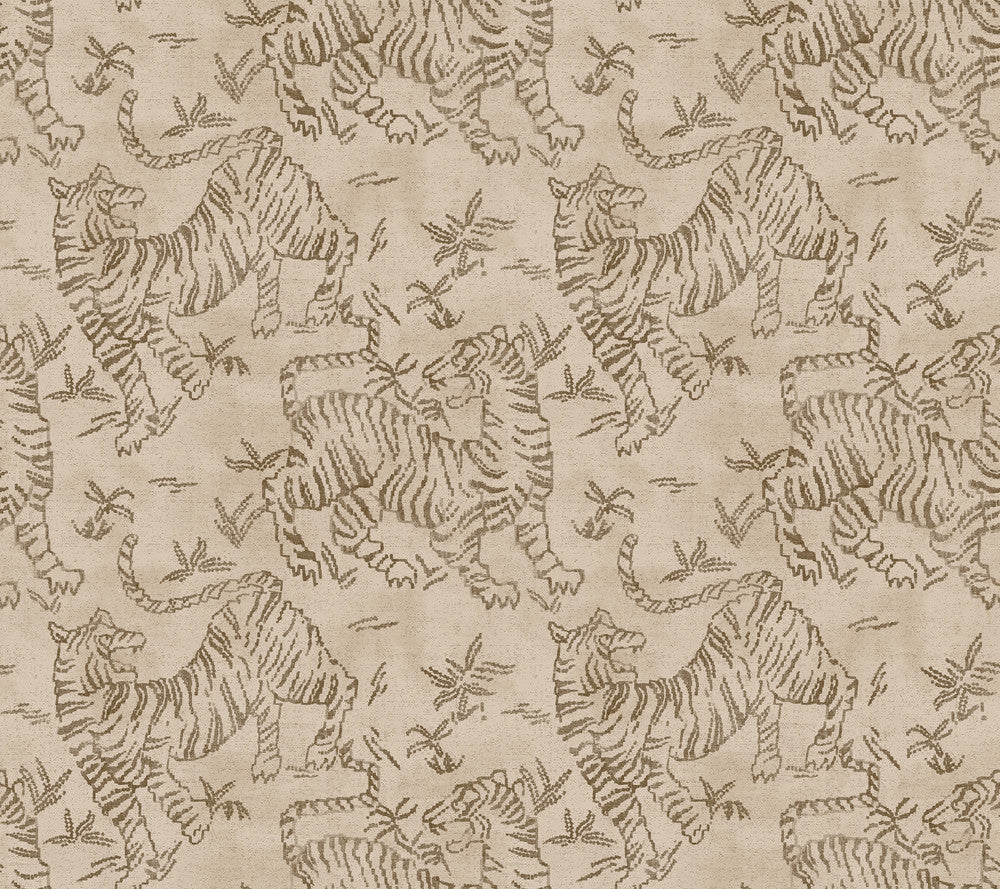 Orly Tigers Blush Wallpaper by Lemieux et Cie Designer Lemieux et Cie Signature Covers about 60.8 square feet 27-in by 27-ft long roll Unpasted 24 - Swanky Fabrics -