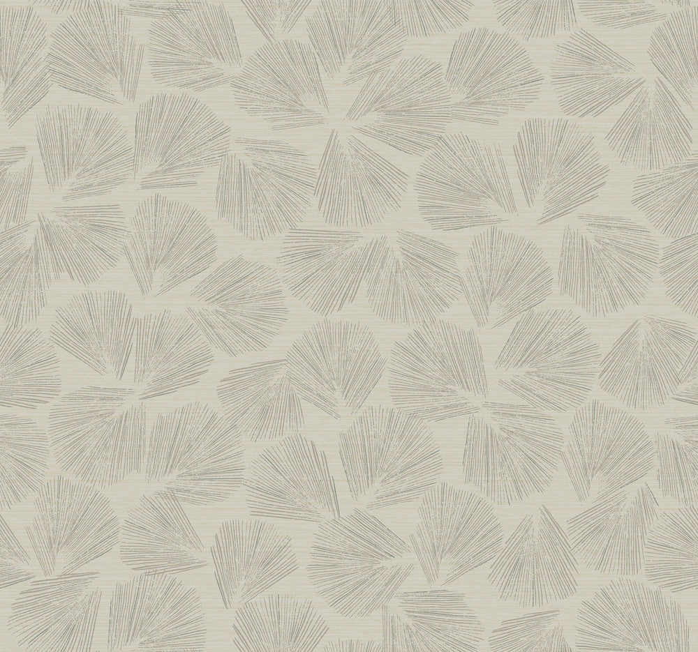 Elora Leaf Taupe Wallpaper by Lemieux et Cie Designer Lemieux et Cie Signature Covers about 60.8 square feet 27-in by 27-ft long roll Unpasted 25.25 - Swanky Fabrics -