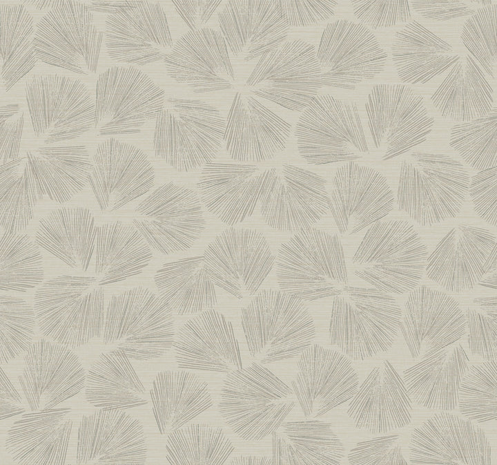 Elora Leaf Taupe Wallpaper by Lemieux et Cie Designer Lemieux et Cie Signature Covers about 60.8 square feet 27-in by 27-ft long roll Unpasted 25.25 - Swanky Fabrics -