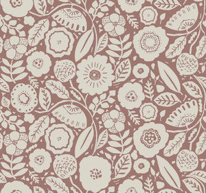 Camille Blossom Vintage Rose Wallpaper by Lemieux et Cie Designer