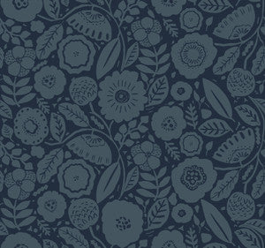 Camille Blossom Indigo Wallpaper by Lemieux et Cie Designer