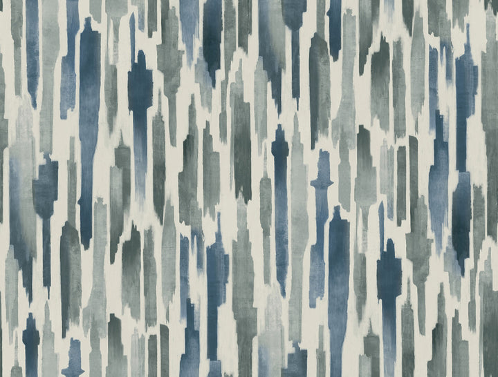 Pluie Ocean Wallpaper by Lemieux et Cie Designer Lemieux et Cie Signature Covers about 60.8 square feet 27-in by 27-ft long roll Unpasted 20.5 - Swanky Fabrics -