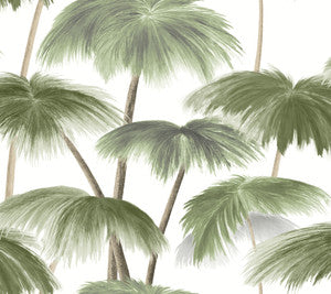 Plein Air Palms Green Wallpaper by Lemieux et Cie Designer