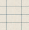 Linen Check Alabaster and Air Force Blue LN10702 by Lillian August Designer Wallpaper