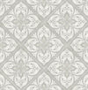 Plumosa Tile Cove Gray and Silver LN11008 by Lillian August Designer Wallpaper