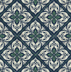 Plumosa Tile Midnight Blue and Spearmint LN11012 by Lillian August Designer Wallpaper