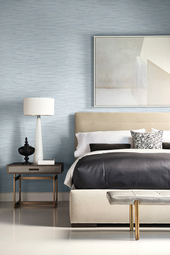 Reef Stringcloth Blue Frost LN11312 by Lillian August Designer Wallpaper