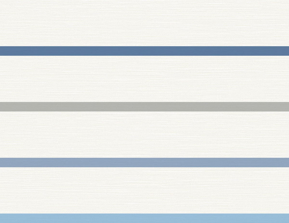 Crew Stripe Air Force Blue, Gray, and Eggshell LN11402 by Lillian August Designer Wallpaper
