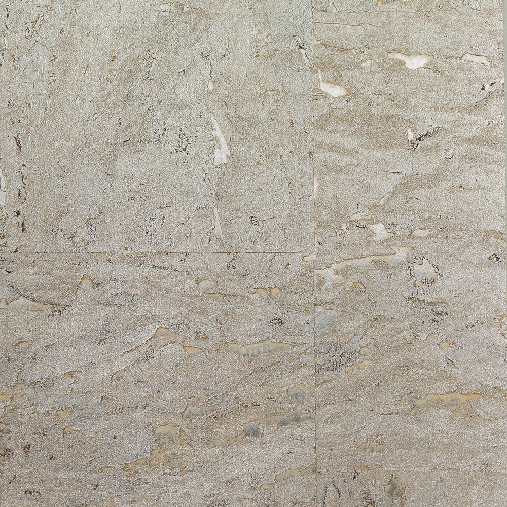 Cork Metallic Silver & Cove Gray LN11860 by Lillian August Designer Wallpaper