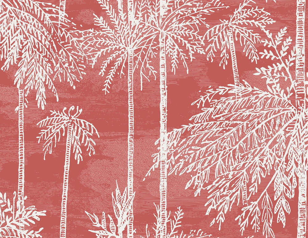 Palm Grove Coral LN40201 by Lillian August Designer Wallpaper