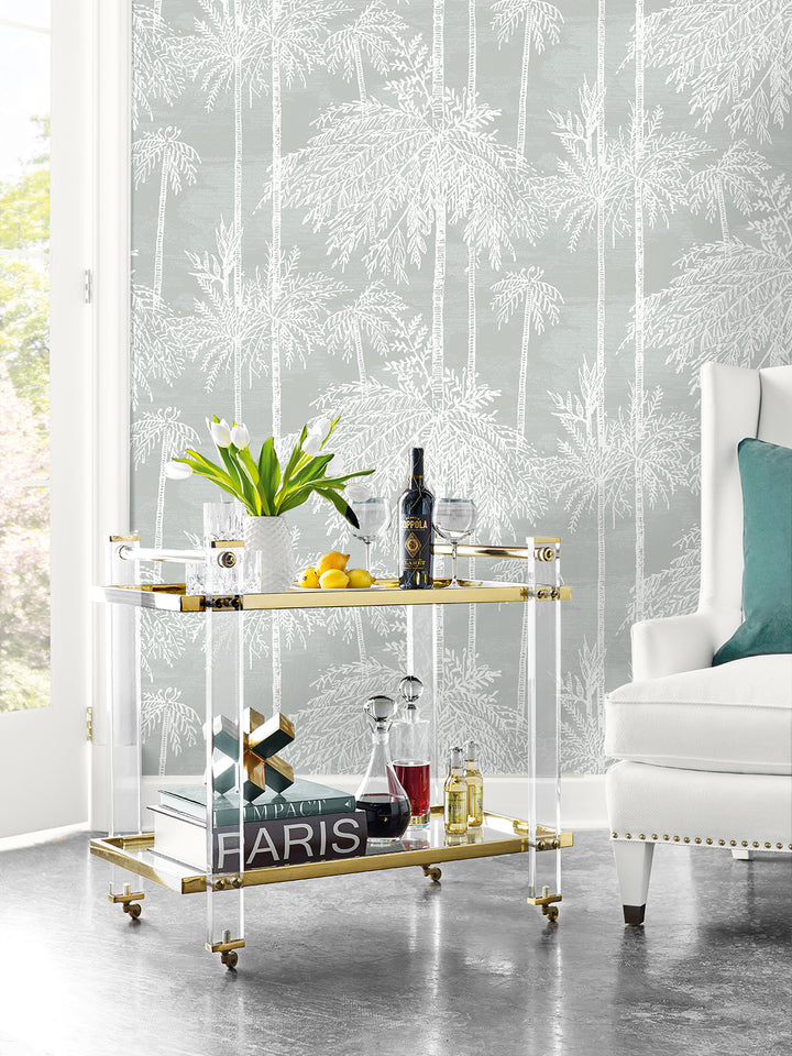 Palm Grove Misty LN40208 by Lillian August Designer Wallpaper