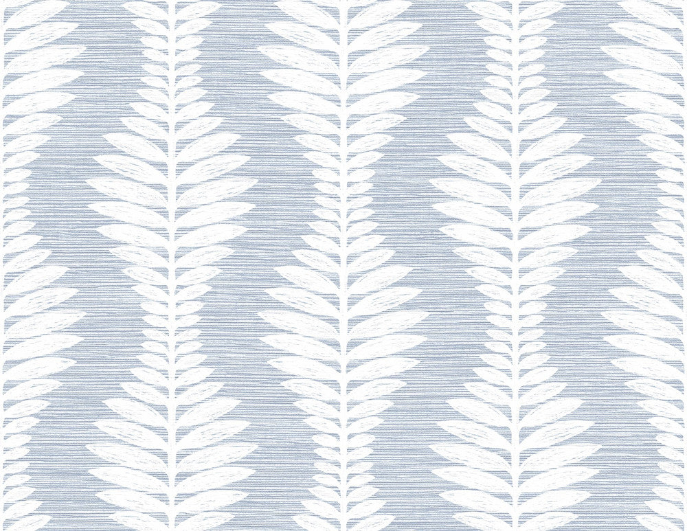 Carina Leaf Ogee Charlotte Blue LN40512 by Lillian August Designer Wallpaper