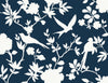 Kauai Bird Toile Denim Blue LN40902 by Lillian August Designer Wallpaper