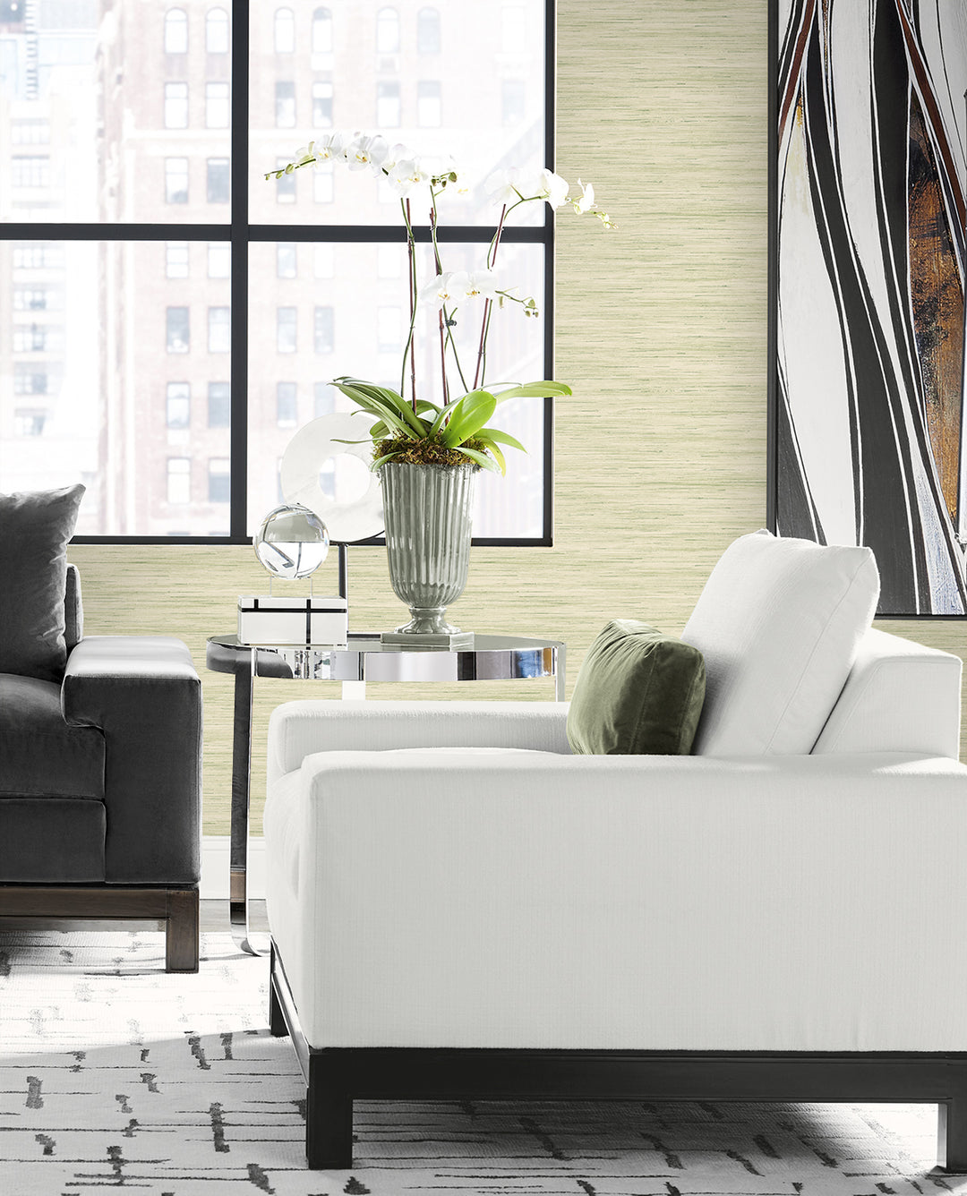 Loe Sanctuary Stria Grassland LN41114 by Lillian August Designer Wallpaper