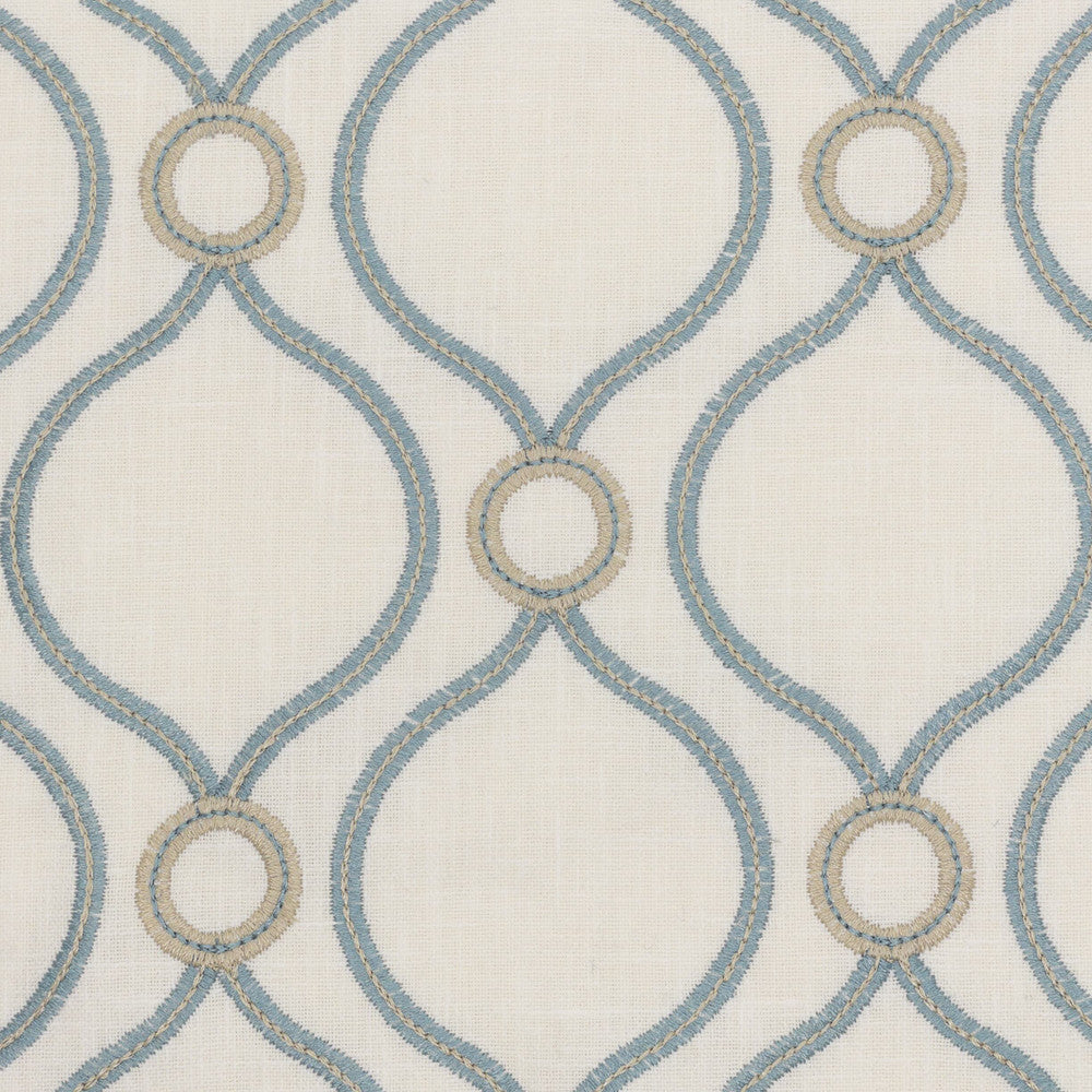 Looping 6 Jasmine by Stout Designer Fabric COLOR MY WINDOW AQUA/HARBOR 70%POL 30%COT %PEMB INDIA MARTINDALE WEAR TEST (50 000 CIRCULAR RUBS) Horizontal: 4.500 and Vertical: 4.500 54 in - Swanky Fabrics -