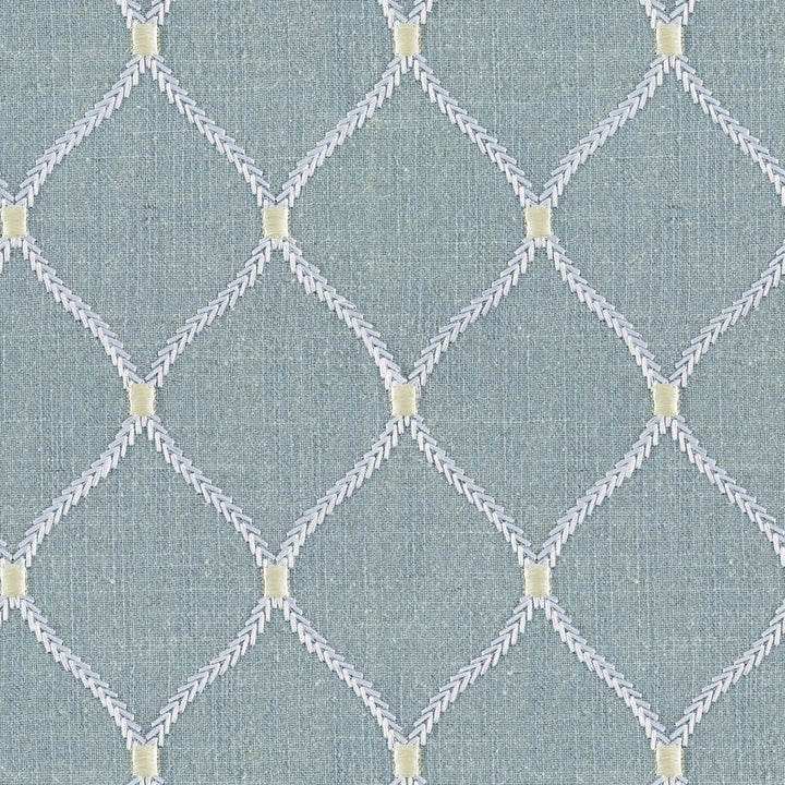 Lowell Glacier by Magnolia Designer Fabric - 20% Linen, 45% Viscose, 35% Polyester China Horizontal: 4.3 and Vertical: 5.1 50 - Swanky Fabrics -
