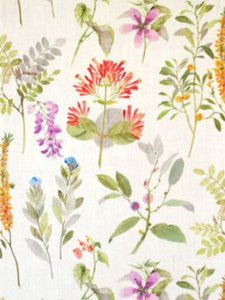 Sissinghurst Coral Multi LO50160003 by Grey Watkins Designer Fabric