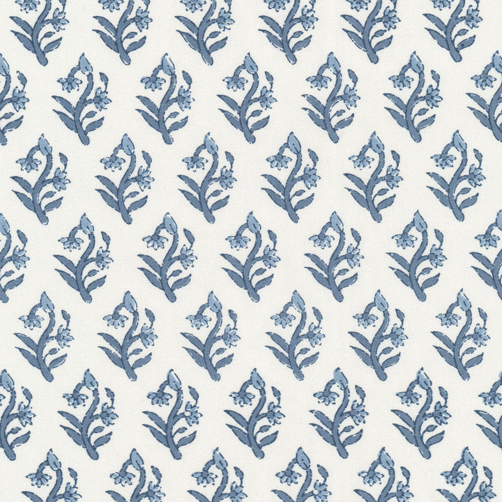 Lucky 1 Delft by Stout Designer Fabric RAINBOW LIBRARY HAZE/SKY 100%COT INDIA Horizontal: 2.000 and Vertical: 4.000 59 in - Swanky Fabrics -