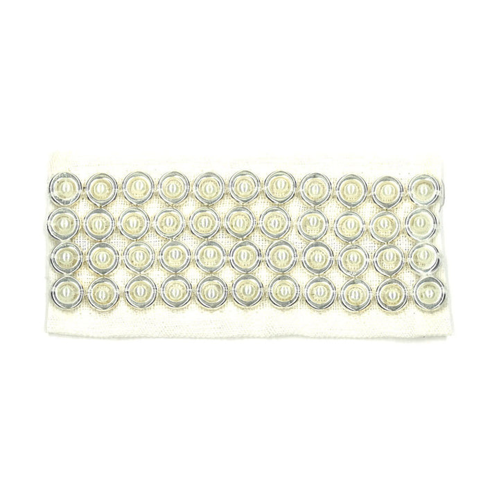 Lucretia 2 Pearl by Stout Designer Trim NEW WORLD TRIM VOLUME II 100%LIN INDIA Horizontal: 0.375 and Vertical: 0.375 1.5 in - Swanky Fabrics -