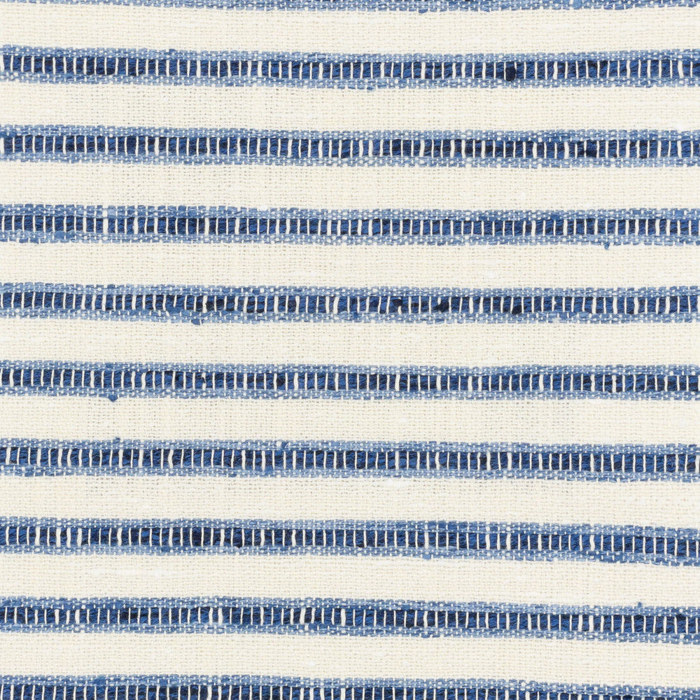 Lumina 1 Indigo by Stout Designer Fabric JUST STRIPES DENIM/SLATE 67%POL 33%COT INDIA Horizontal: 0.000 and Vertical: 0.625 54 in - Swanky Fabrics -