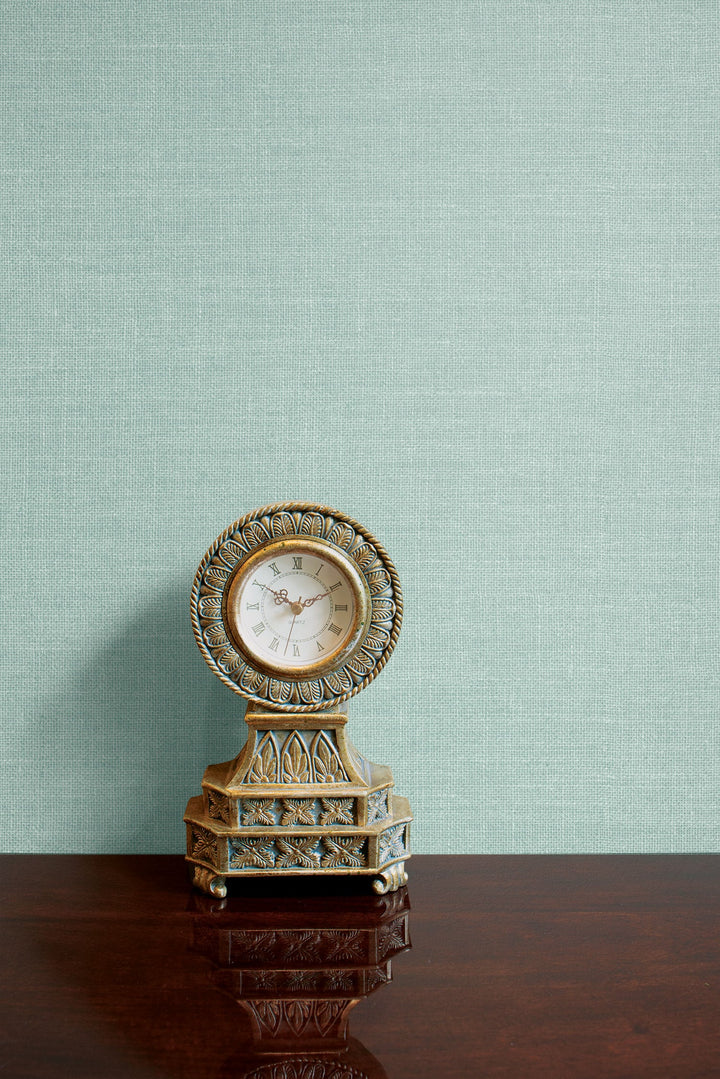 Hopsack Embossed Vinyl Victorian Jade LW51104 by Seabrook Designs Designer Wallpaper