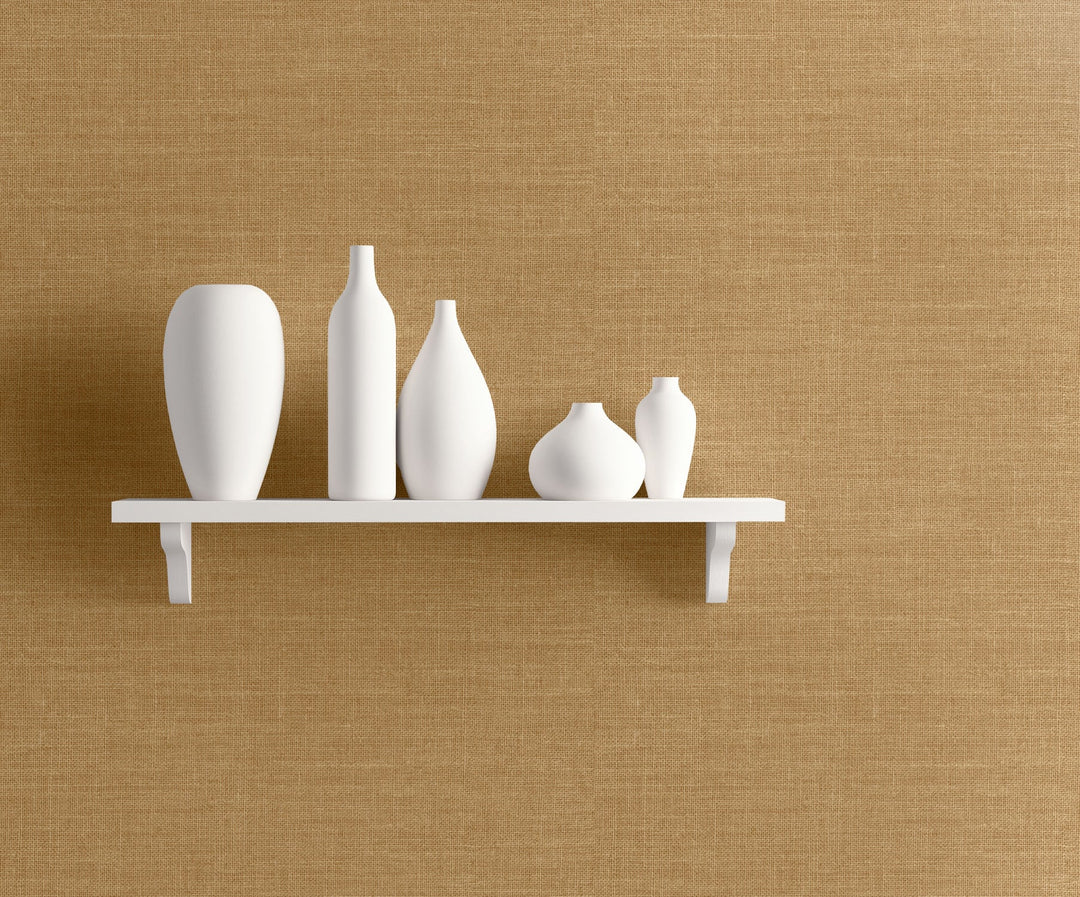 Hopsack Embossed Vinyl Honey Brown LW51105 by Seabrook Designs Designer Wallpaper