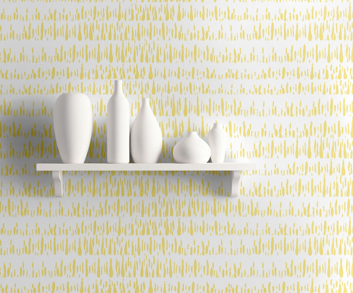 Brush Marks Buttercup and White LW51803 by Seabrook Designs Designer Wallpaper