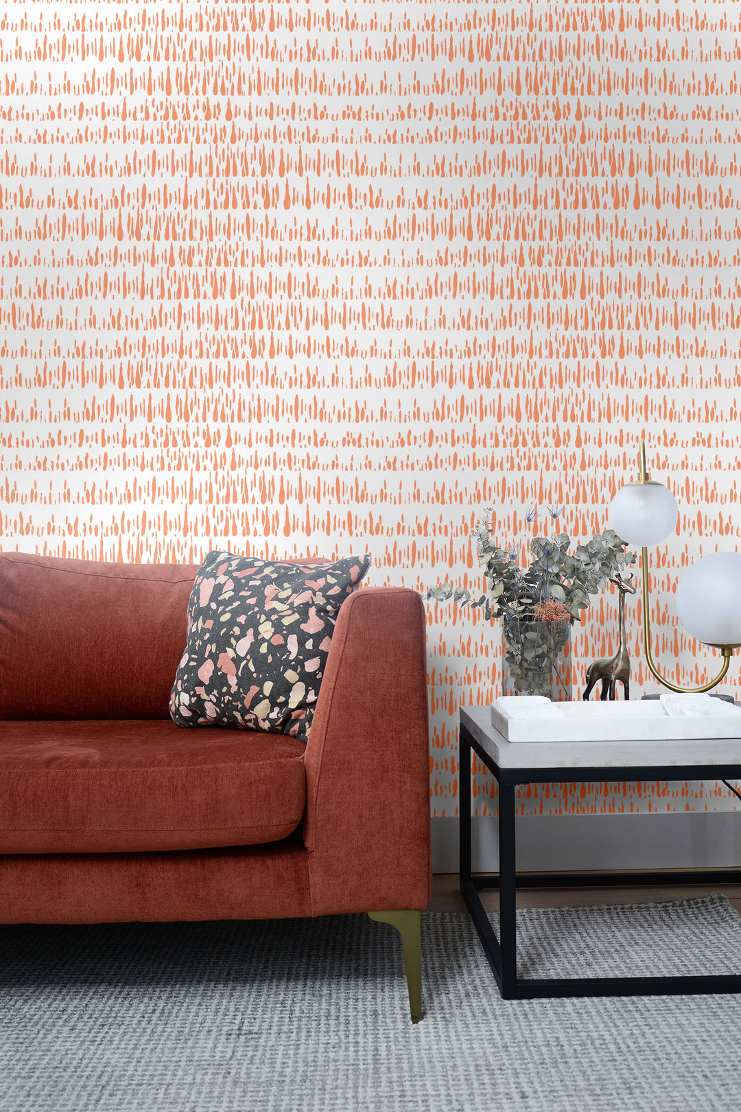 Brush Marks Orangesicle LW51806 by Seabrook Designs Designer Wallpaper
