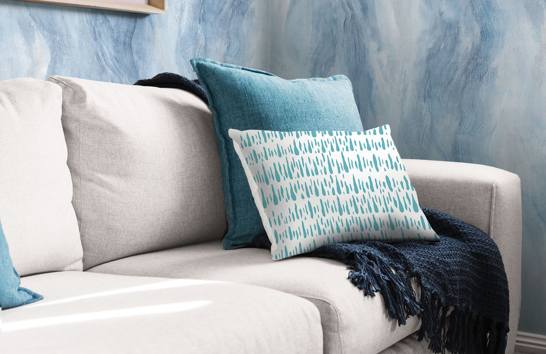 Brush Marks Fabric Teal and White LW52104F by Seabrook Designs Designer Fabric