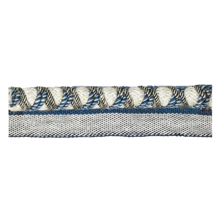 Lyric 1 Denim by Stout Designer Trim VISIONS OF COLOR TRIM 46%POL 39%COT 15%ACR TURKEY CATB 117-2013 WYZENBEEK 100 000 DOUBLE RUB WEAR TEST (HEAVY DUTY) Horizontal: 0.375 and Vertical: 0.000 0.38 in - Swanky Fabrics -