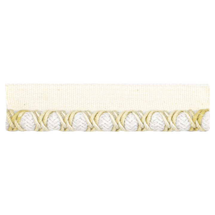 Lyric 2 Champagne by Stout Designer Trim VISIONS OF COLOR TRIM 46%POL 39%COT 15%ACR TURKEY MARTINDALE WEAR TEST (30 000 CIRCULAR RUBS) Horizontal: 0.375 and Vertical: 0.000 0.38 in - Swanky Fabrics -