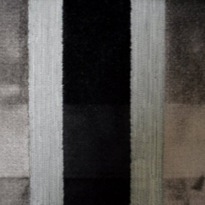 Lara's Velvet Stripe Charcoal by Europatex Designer Fabric Lara's Velvet 57% Polyester, 43% Viscose 1" H 55.00 inches - Swanky Fabrics -