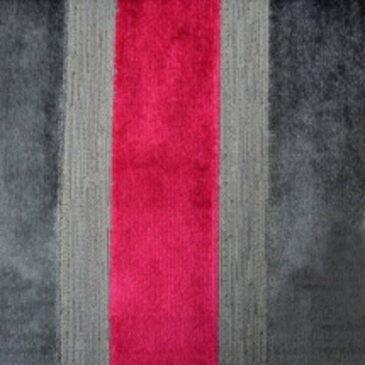 Lara's Velvet Stripe Ruby by Europatex Designer Fabric Lara's Velvet 57% Polyester, 43% Viscose 1" H 55.00 inches - Swanky Fabrics -