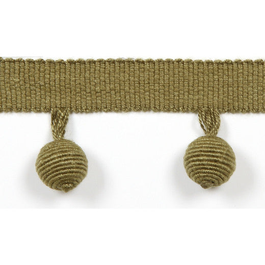 Le Lin Beaded Fringe - Bayleaf by Europatex Designer Fabric Le Lin Collection 63% Linen / 37% Rayon China See Sample Horizontal: N/A and Vertical: N/A 1.46 inches  - Swanky Fabrics -