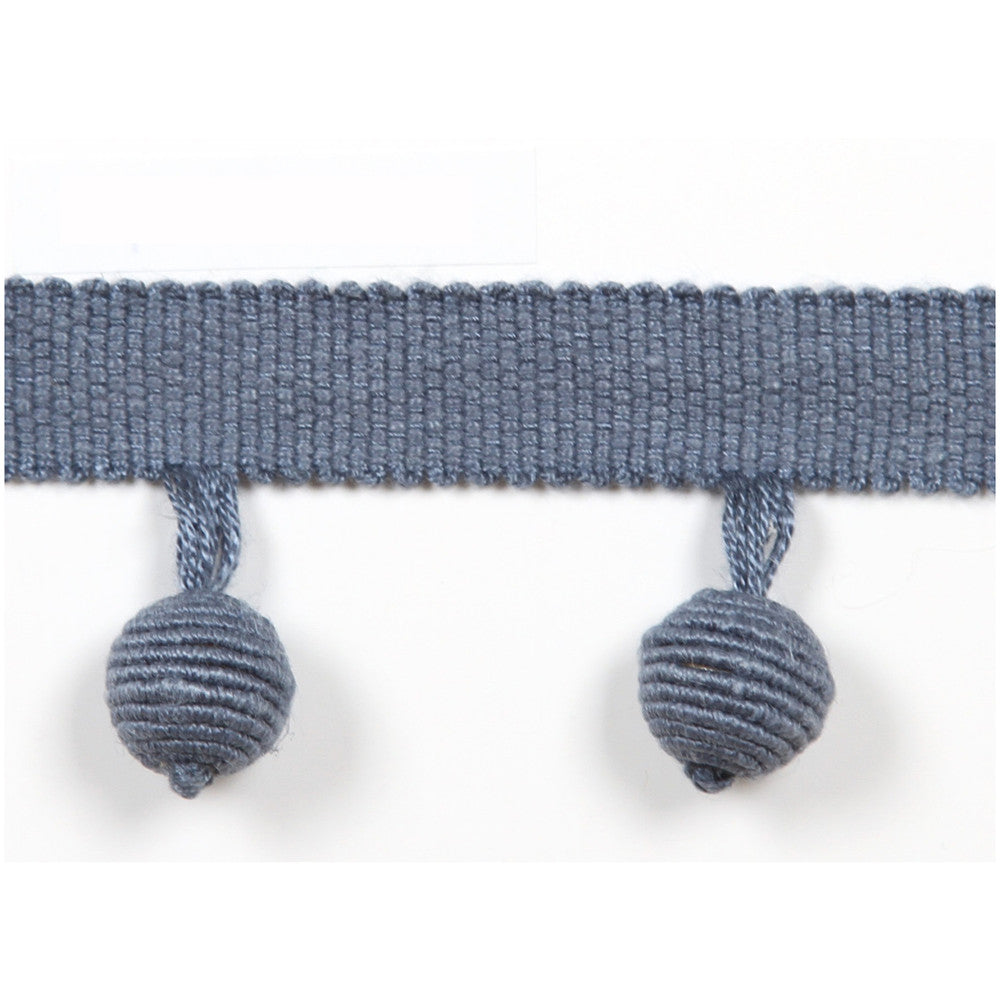 Le Lin Beaded Fringe Blue by Europatex Designer Fabric Le Lin 63% Linen, 37% Rayon 1.46 inches - Swanky Fabrics -