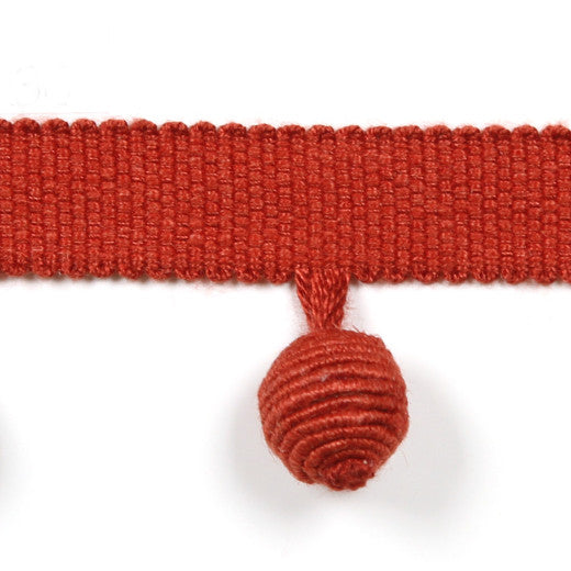 Le Lin Beaded Fringe Coral by Europatex Designer Fabric Le Lin Collection 63% Linen / 37% Rayon China See Sample Horizontal: N/A and Vertical: N/A 1.46 inches  - Swanky Fabrics -