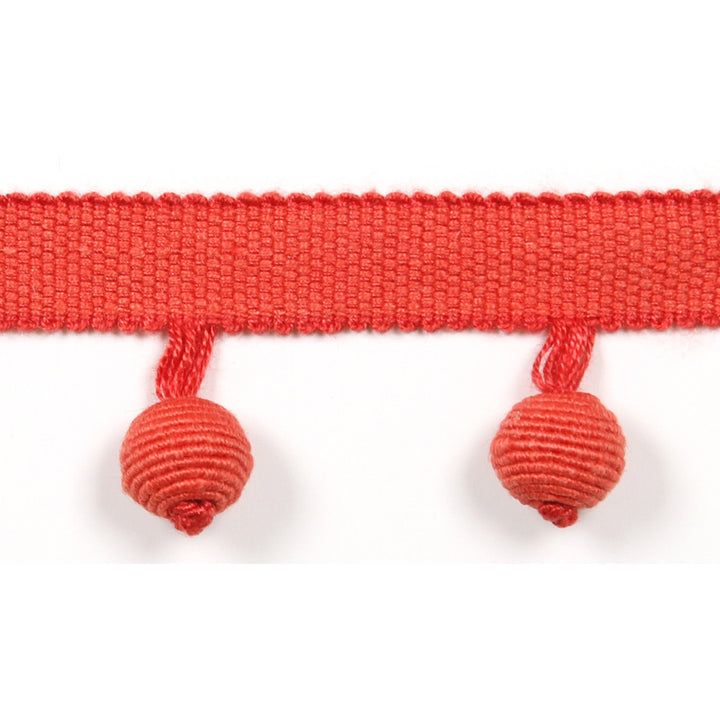 Le Lin Beaded Fringe Dark Coral by Europatex Designer Fabric Le Lin 63% Linen, 37% Rayon 1.46 inches - Swanky Fabrics -