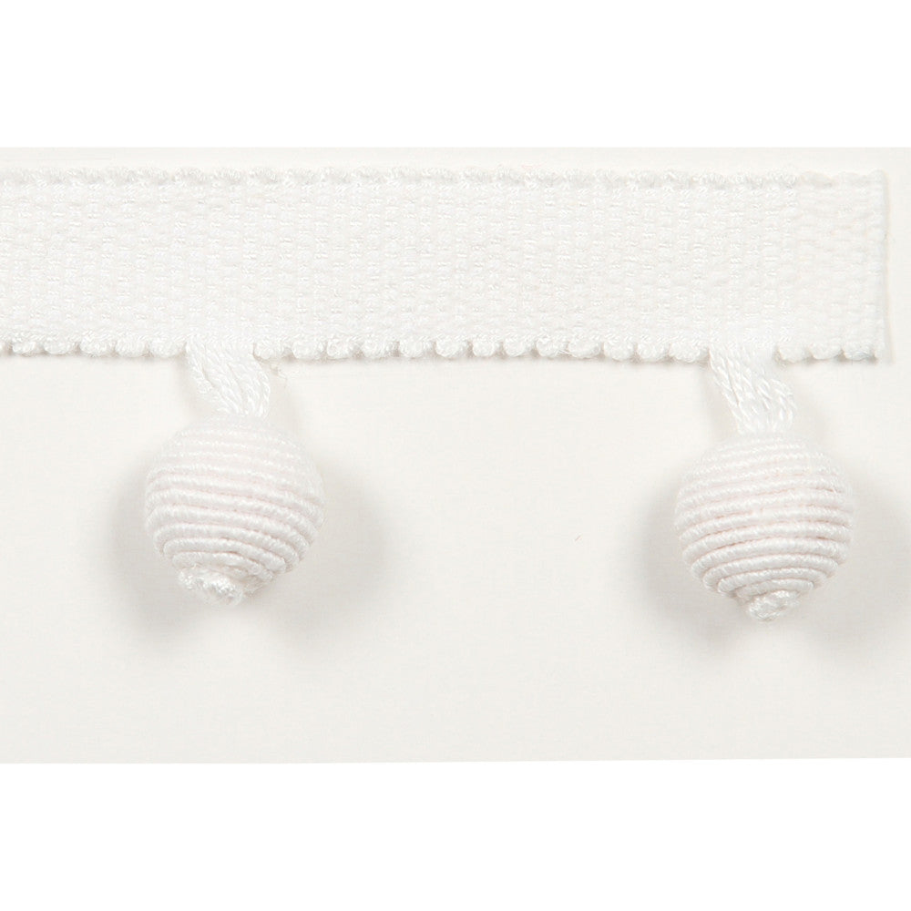 Le Lin Beaded Fringe White by Europatex Designer Fabric Le Lin 63% Linen, 37% Rayon 1.46 inches - Swanky Fabrics -